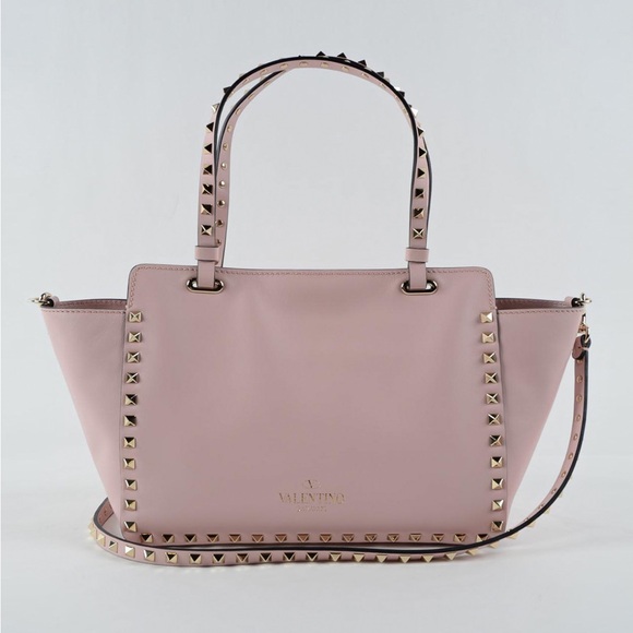 VALENTINO GARAVANI✨Small Grain Calfskin Leather Rockstud Bag✨FLAWLESS✨Light Pink - Picture 2 of 8
